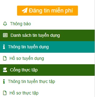 Hướng dẫn sử dụng chức năng : Thông tin tuyển dụng