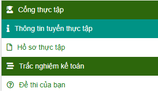 Hướng dẫn sử dụng chức năng : Hồ sơ thực tập