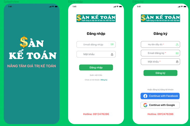 Giao diện đăng nhập App SKT