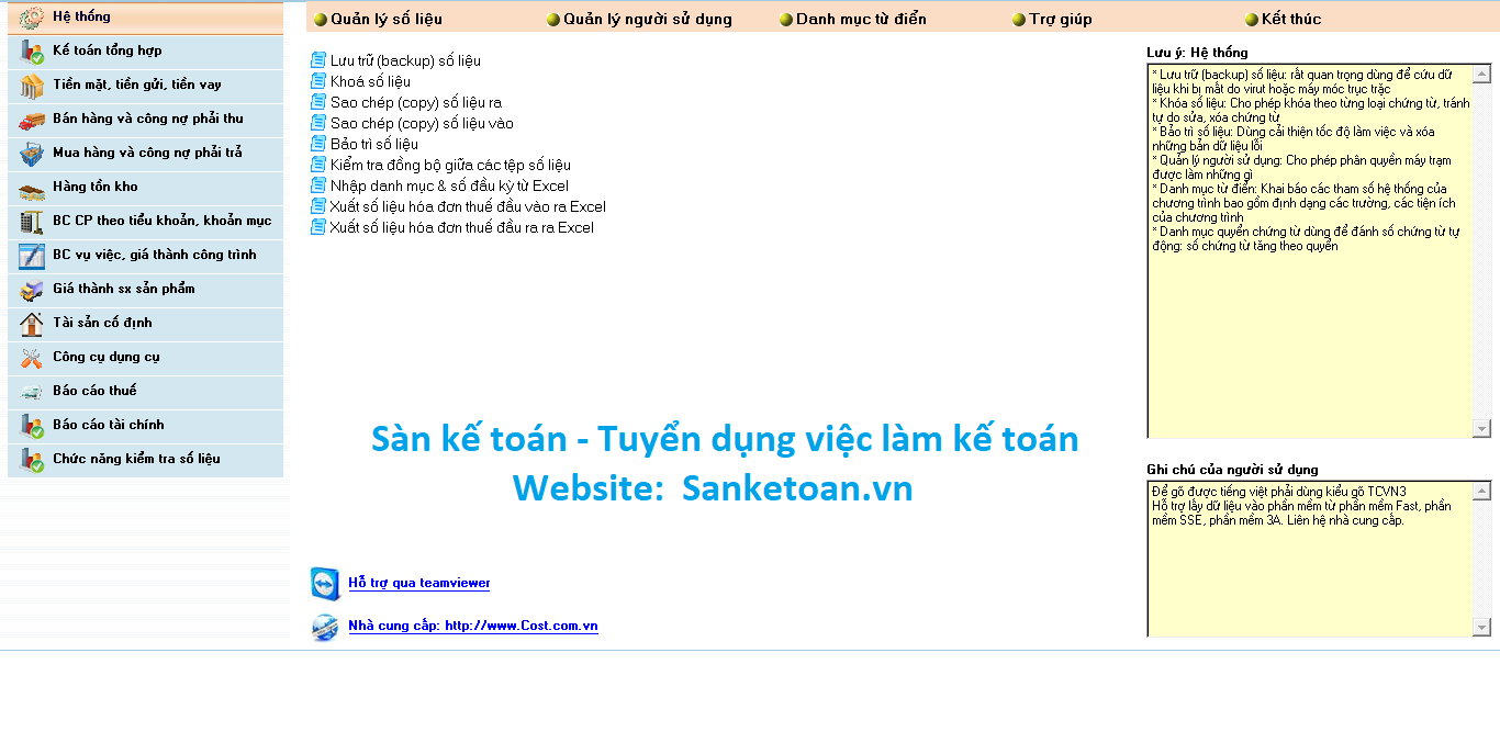 Phần mềm kế toán miễn phí Cost Accounting