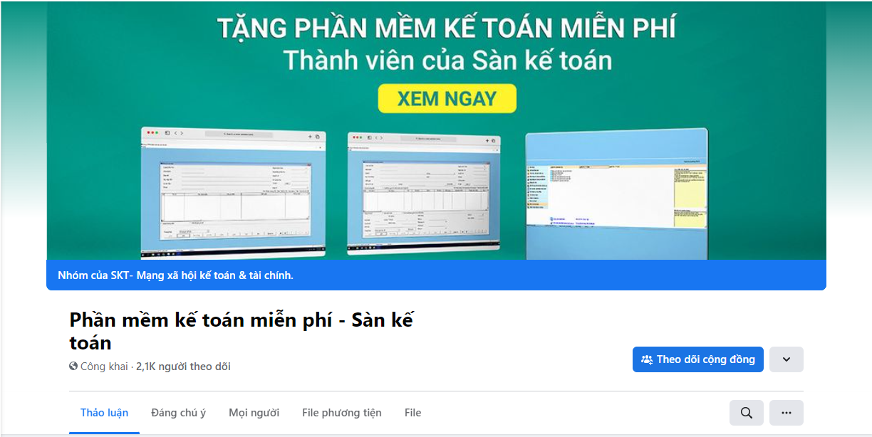 Group phần mềm kế toán miễn phí - Sàn kế toán