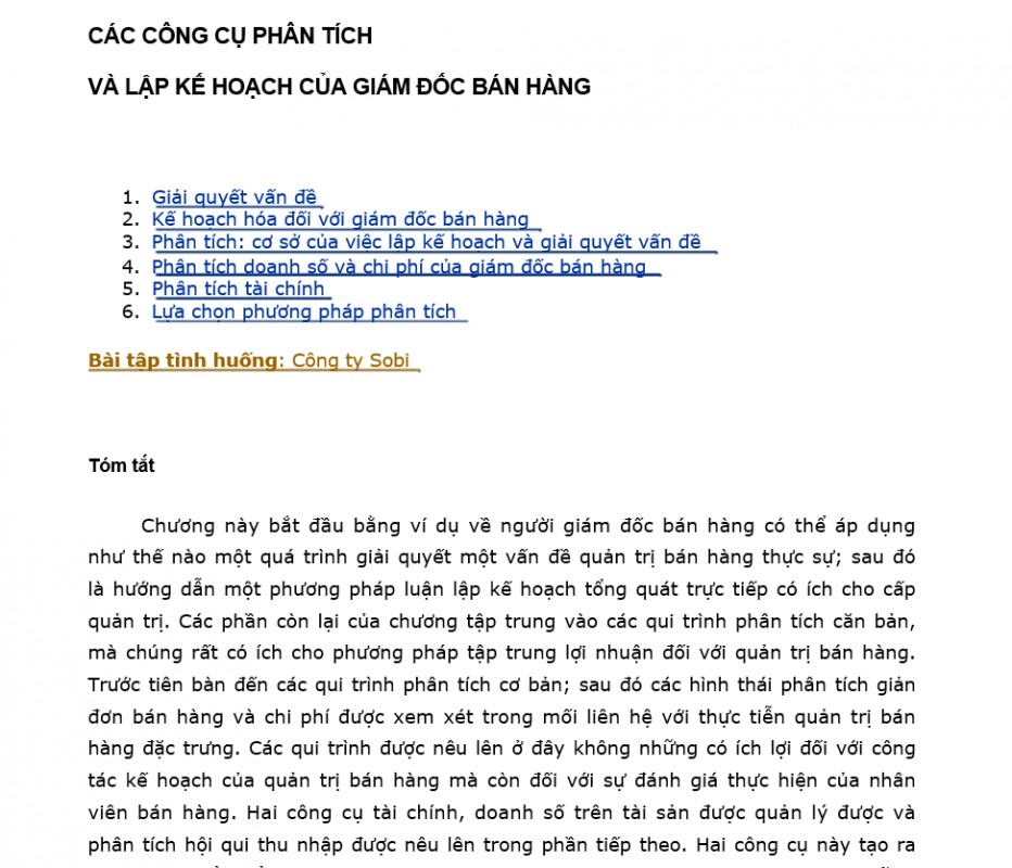 Quản trị Marketing - Các công cụ giúp lập kế hoạch bán hàng