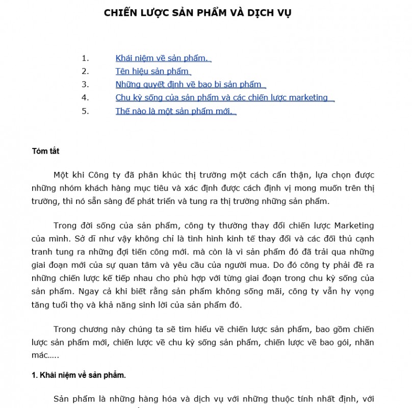 Quản trị Marketing - Chiến lược sản phẩm và dịch vụ