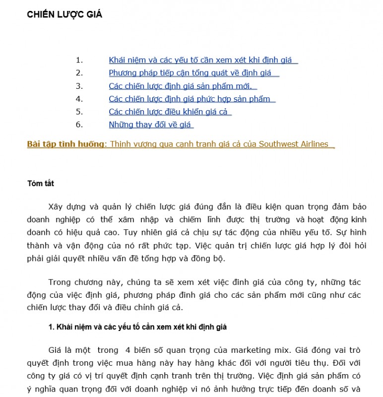Quản trị Marketing - Chiến lược giá