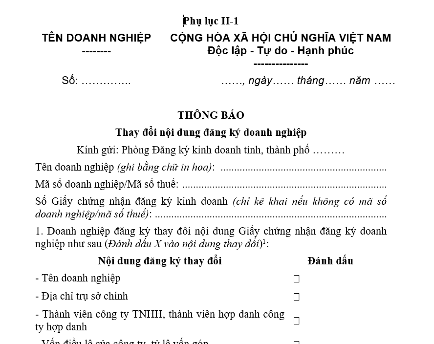 Mẫu chuyển đổi cổ phần