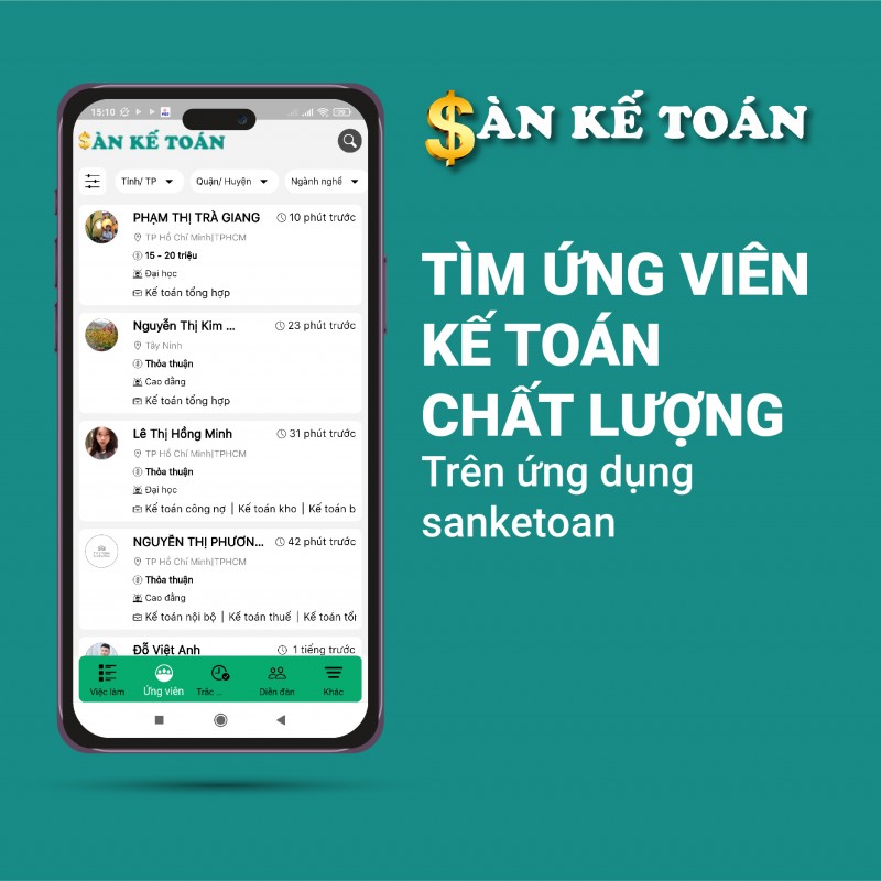 Sanketoan - Ứng dụng tuyển dụng ứng viên kế toán chuyên nghiệp